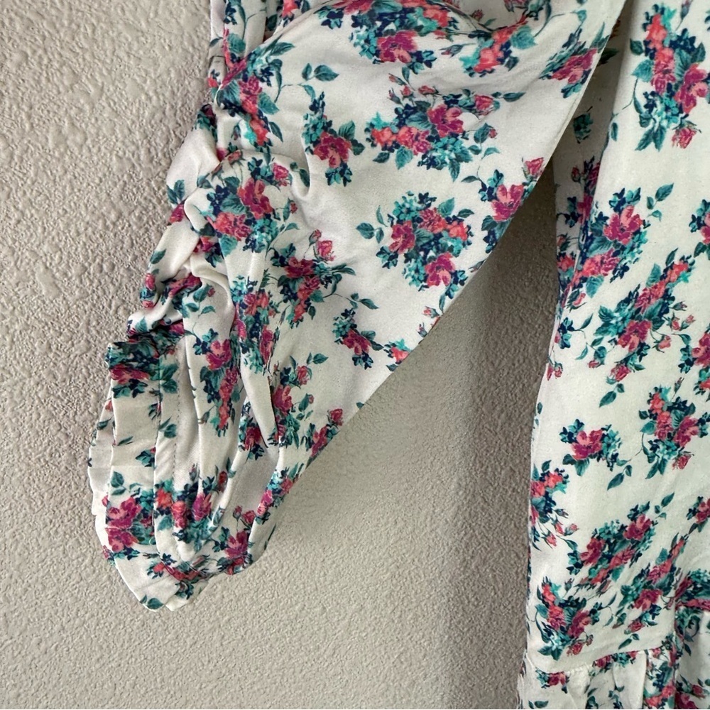 New For Love & Lemons Taggart Floral Print Mini Dress White NWT - Picture 4 of 16